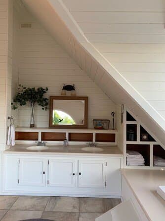 Master bathroom double vanity