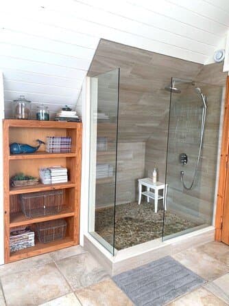 Glass walk-in shower