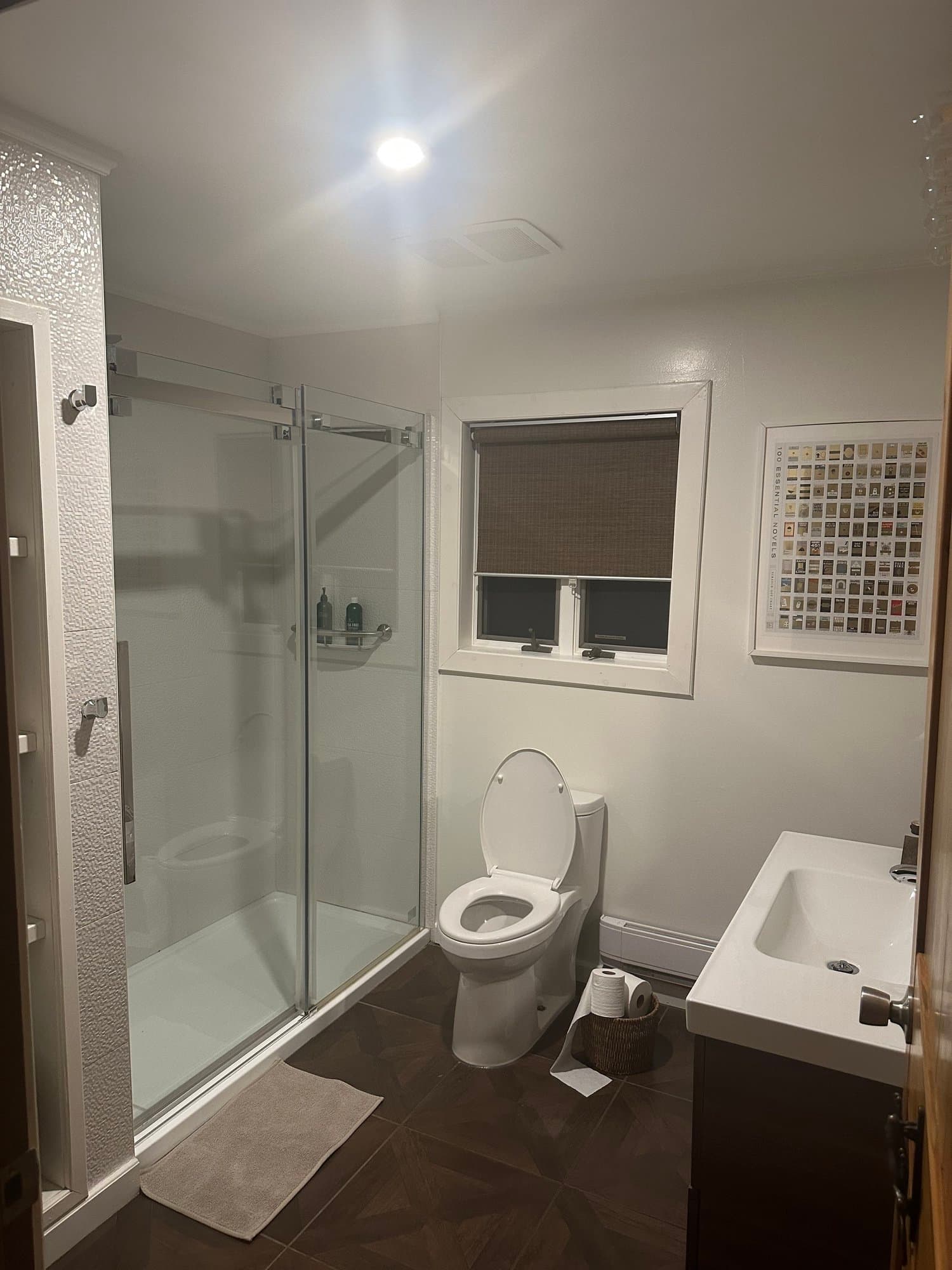 Bathroom with a glass shower