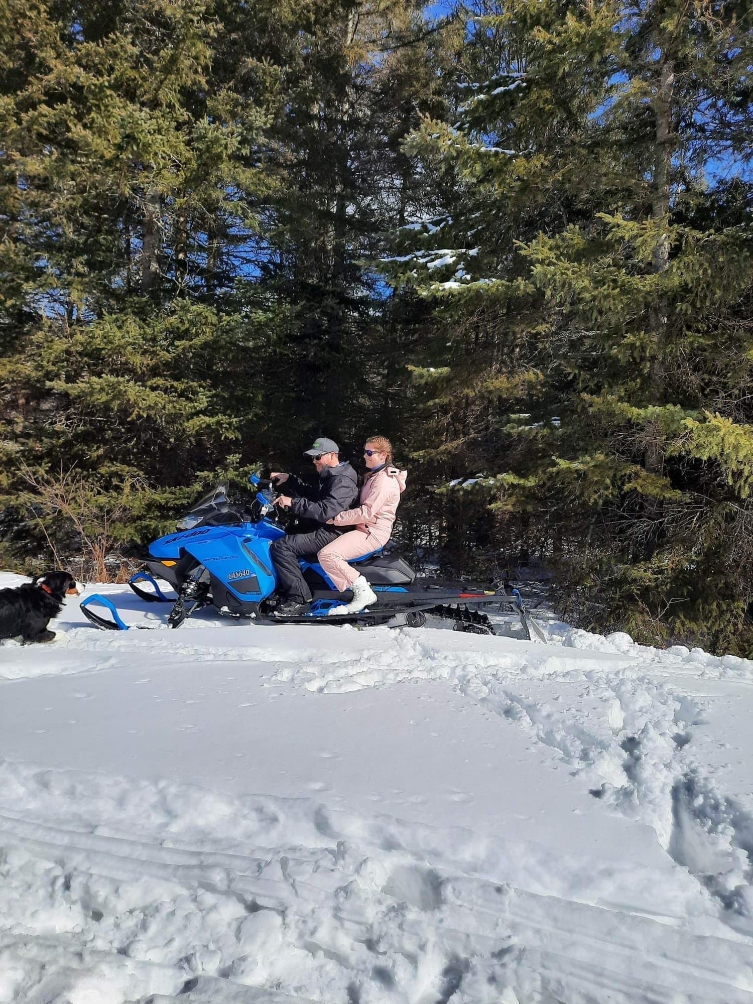 Snowmobiling on the property