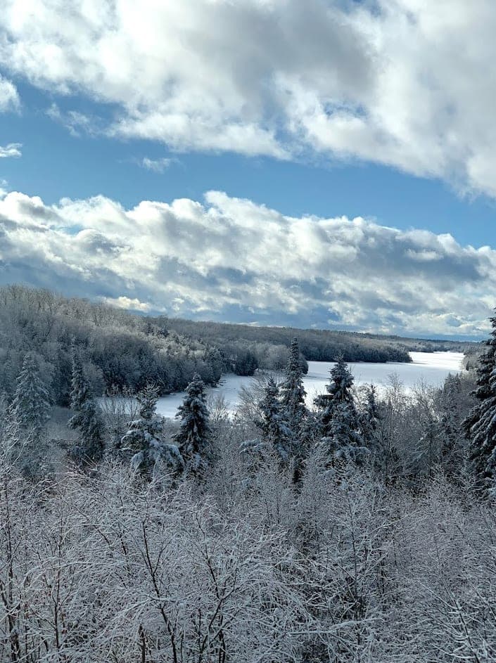Frosty valley in winter