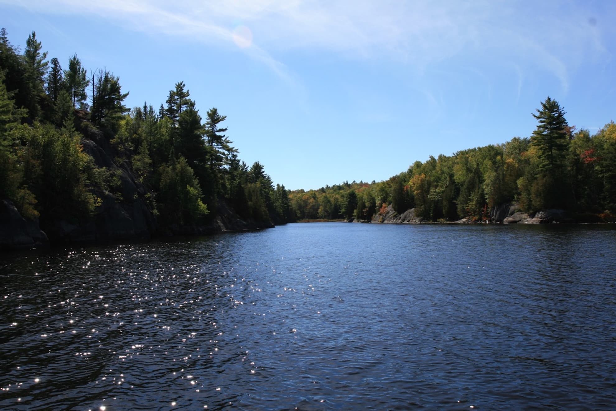 Whitestone Lake on a sunny autumn day