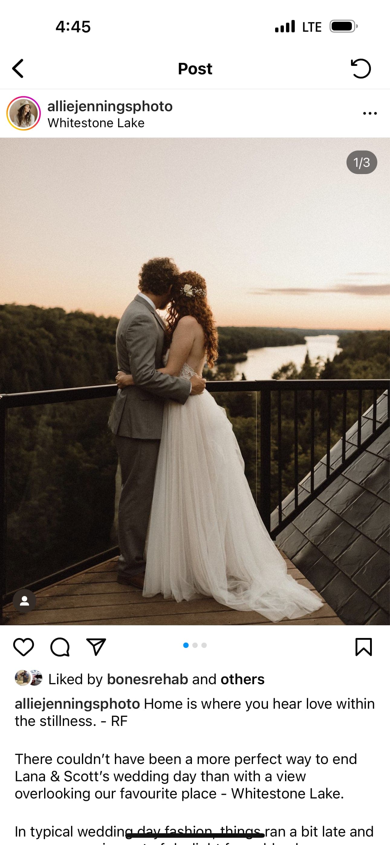 Couple embracing on the deck at sunset