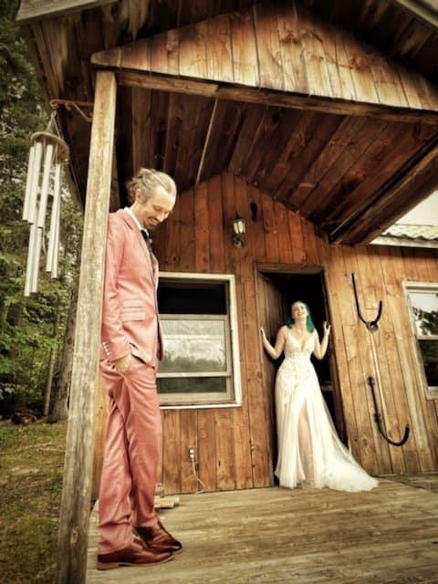 Couple at the rustic bunkie