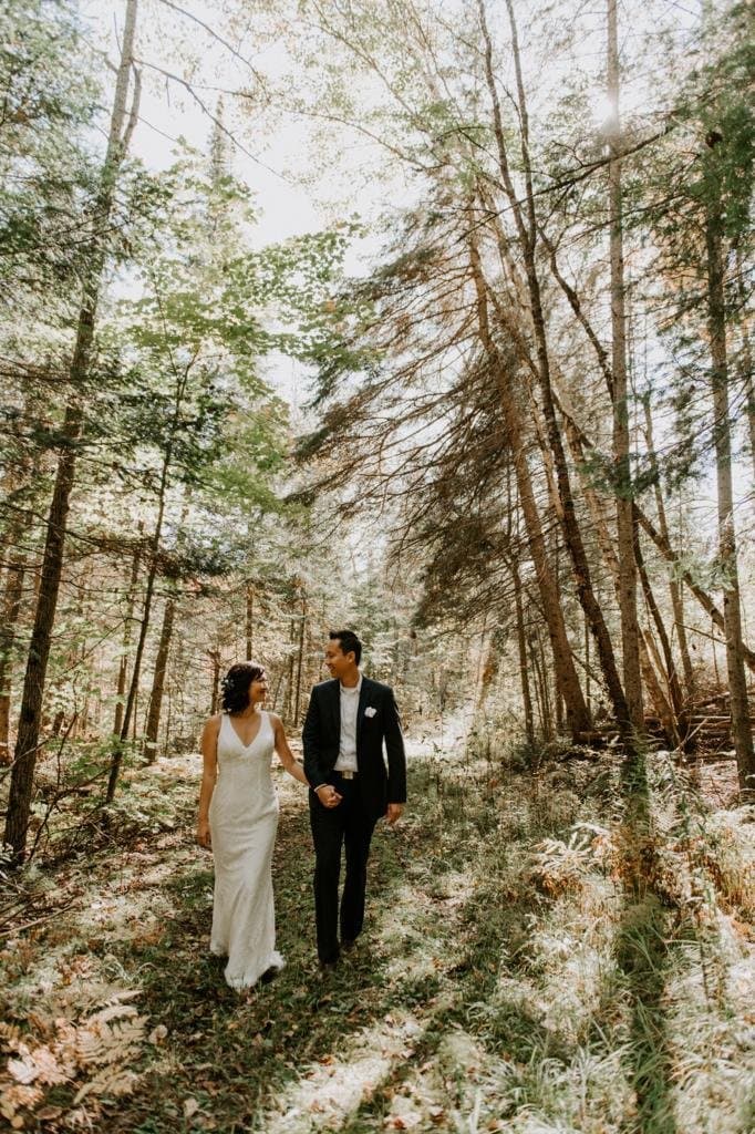 Couple on the forest trail