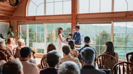 Ceremony seen from the guests' seats